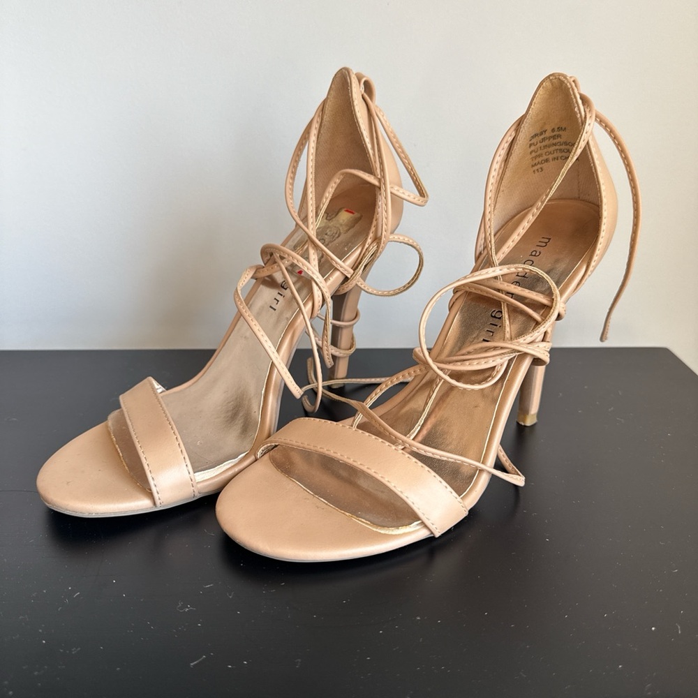 Madden Girl Nude Strappy Sandals
